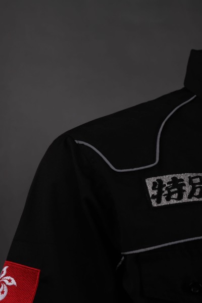 DS070 designs black embroidered logo uniforms  trailer industry companies  uniforms  maintenance  detail view-8